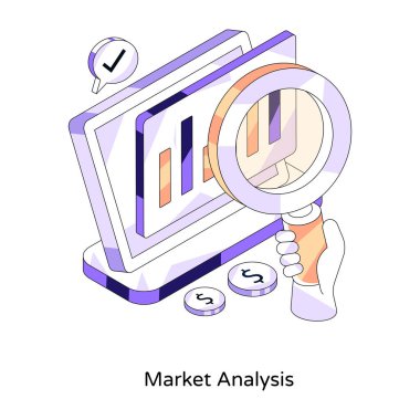 Piyasa analizinin premium indirme simgesi