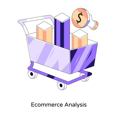 Ticari analitiğin modaya uygun tasarım simgesi