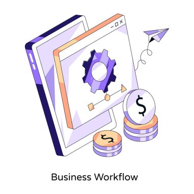 İş akışının yaratıcı tasarım simgesi