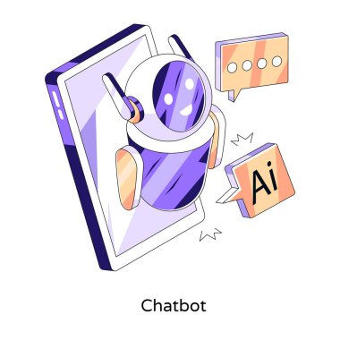 An illustration design of mobile robot isolated on white background