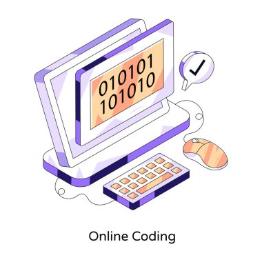 Çevrimiçi kodlamanın yaratıcı tasarım çizimi