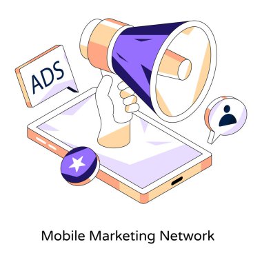 Mobil pazarlama illüstrasyonunun kaliteli indirilmesi