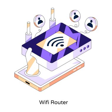 Wi-Fi yönlendiricisinin modern tasarım çizimi