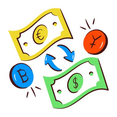 Para değişimi için düzenlenebilir bir tasarım simgesi