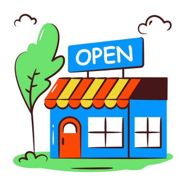 Dükkanın el çizimi tasarımı simgesi