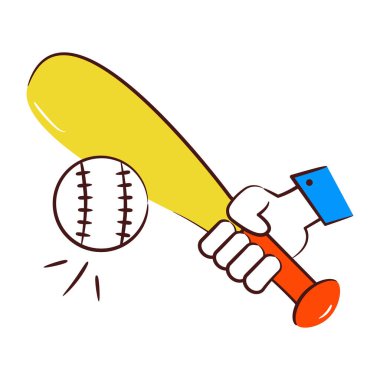 Beyzbolun düzenlenebilir tasarım simgesi