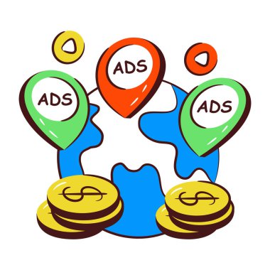 Reklam konumunun mükemmel tasarım simgesi