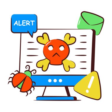 Çevrimiçi tehlikenin mükemmel tasarım simgesi