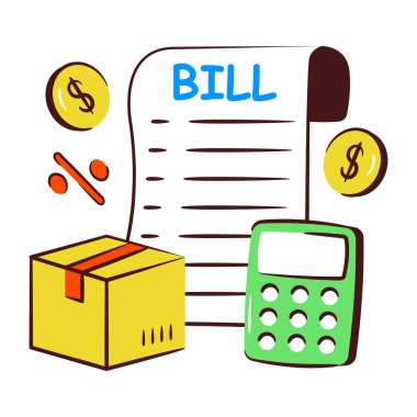 Teslimat faturasının eşsiz tasarım simgesi