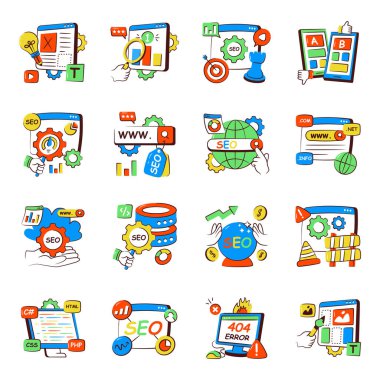 Arama Motoru Optimizasyon Doodle Simgeleri