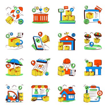 Kargo Doodle Simgeleri