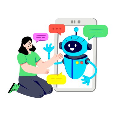 Konuşan robot uygulamasının bir çizimi