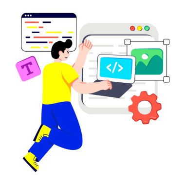 Etkileşimli web sitesi tasarımının renkli tasarımı