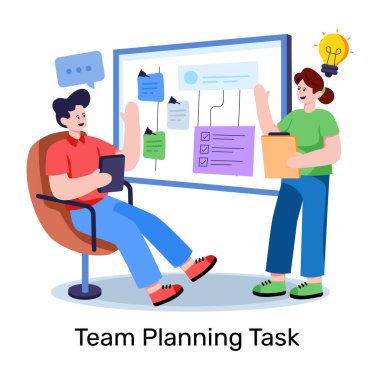Takım planlama görevinin benzersiz tasarım çizimi