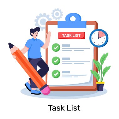 Görevin teslim tarihinin modern tasarım illüstrasyonu