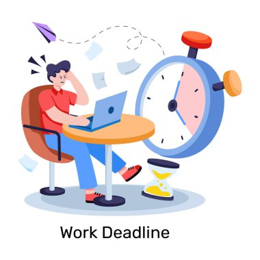 Görevin teslim tarihinin modern tasarım illüstrasyonu