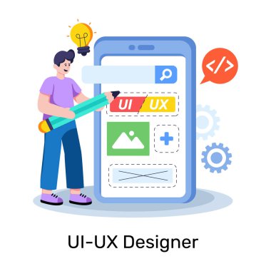Mobil uygulama geliştiricisinin düzenlenebilir tasarım çizimi