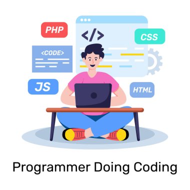 Web programcısının düz tasarım çizimi