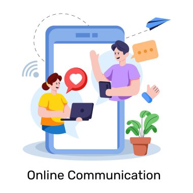 Online romantik sohbet için düzenlenebilir tasarım çizimi