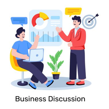 İş tartışmasının kavramsal düz tasarım illüstrasyonu