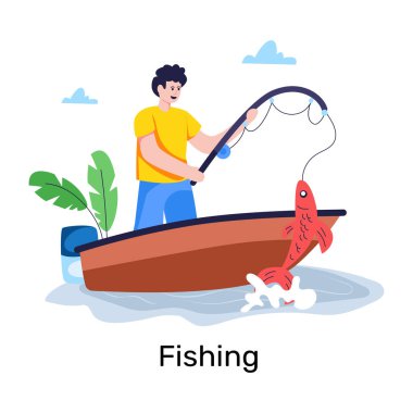 Balık tutmanın moda tasarımı çizimi