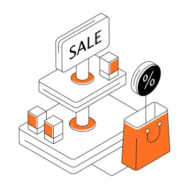 Alışveriş satışının göz alıcı tasarım çizimi