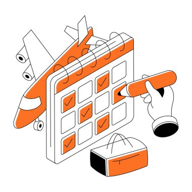 Seyahat programının bir çizimi