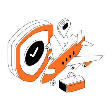 Güvenli uçuşun düzenlenebilir tasarım çizimi