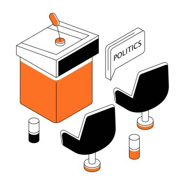 Politik konuşmanın düzenlenebilir tasarım çizimi