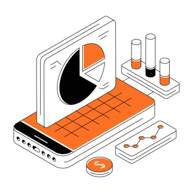 Mobil veri analizlerinin yaratıcı tasarım çizimi