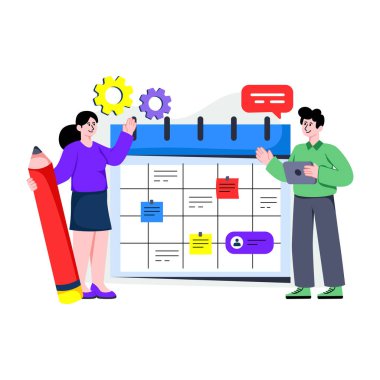 Görev planlama çizelgesi beyaz arkaplanda izole edildi