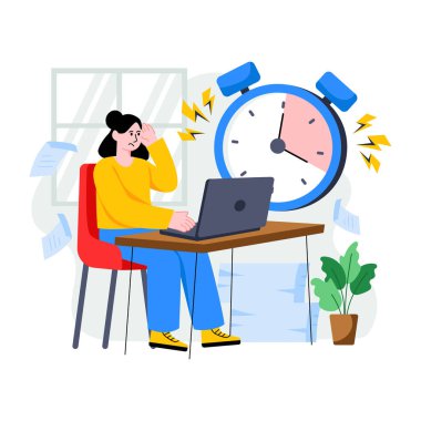 Fazla mesai çalışanlarının çizimi