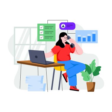 İş çağrısının kavramsal düz tasarım illüstrasyonu