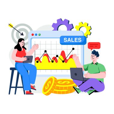 Satış ekibinin moda tasarım çizimi