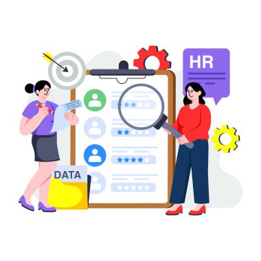 İşe alım ekibinin modern tasarım çizimi