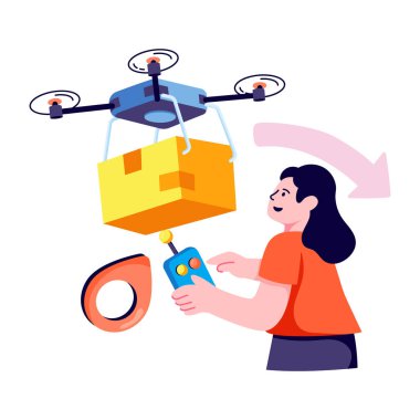 İnsansız hava aracı dağıtımının modern tasarım çizimi