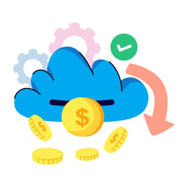Trendy vector design of cloud money