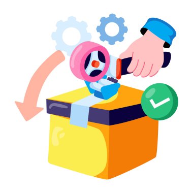 Kutu ambalajının düzenlenebilir tasarım çizimi