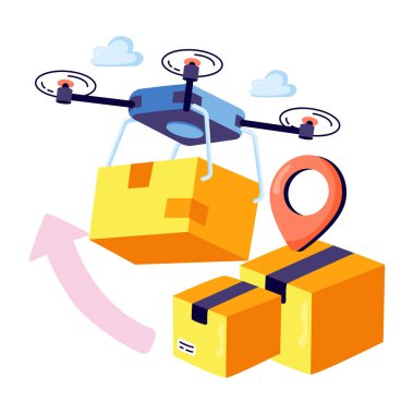 İnsansız hava aracı dağıtımının modern tasarım çizimi