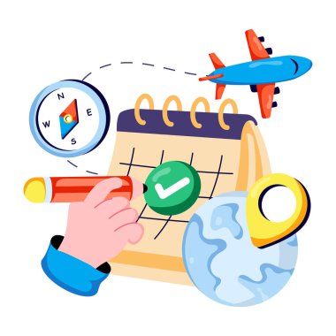 Seyahat planının bir çizimi