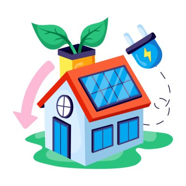 Ekoloji evinin vektör tasarımı