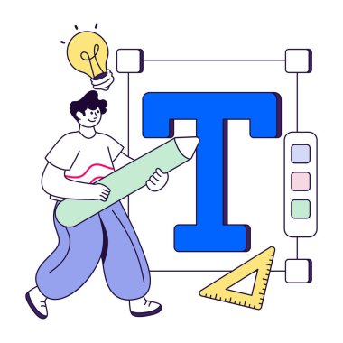 Tipografinin modern tasarım çizimi