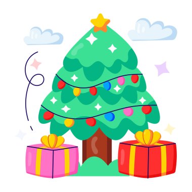 Yılbaşı etkinliğinin bir çizim tasarımı