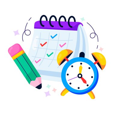 Çalışma takviminin modern tasarım illüstrasyonu