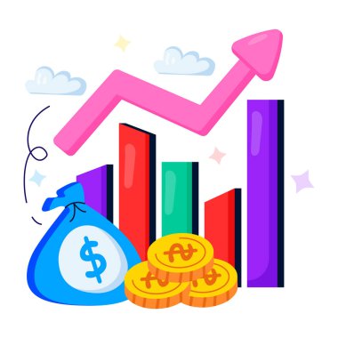 Finansal büyümenin renkli bir tasarımı