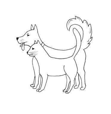 Çizim hayvanları siyah çizgide yapılır.