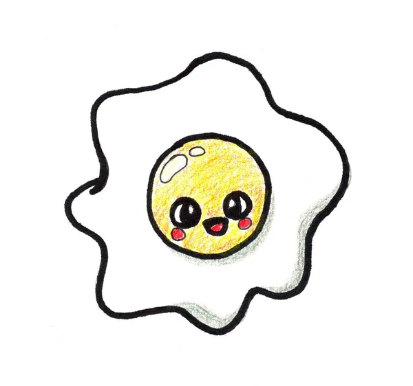 Desenho Desenhos Animados Ovos Fritos — Fotografia de Stock