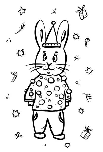 Малюнок Різдвяного Кролика — стоковий вектор