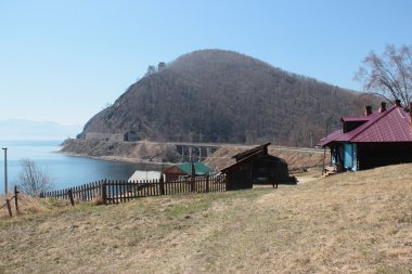 Manzara, göl, köy