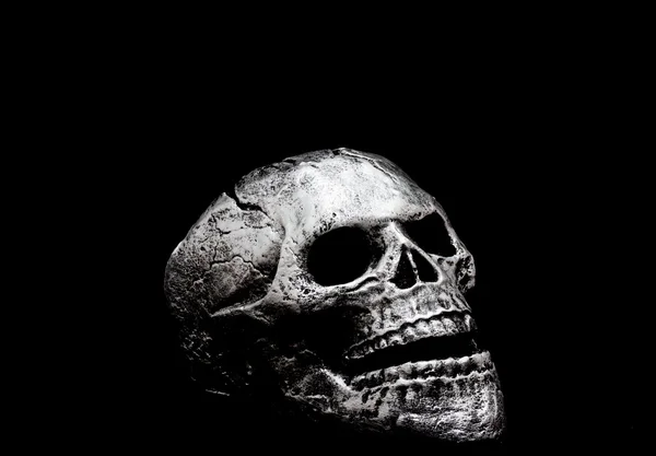 Front view of a human skull made of stucco — Stock Photo, Image